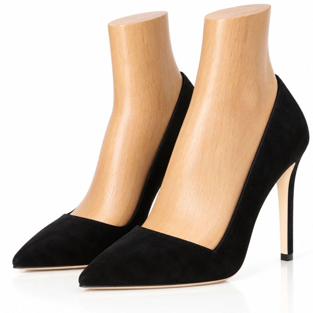 Alice + Olivia Black Suede Pumps Size 10 IT 40 Suede Heels Bag Box